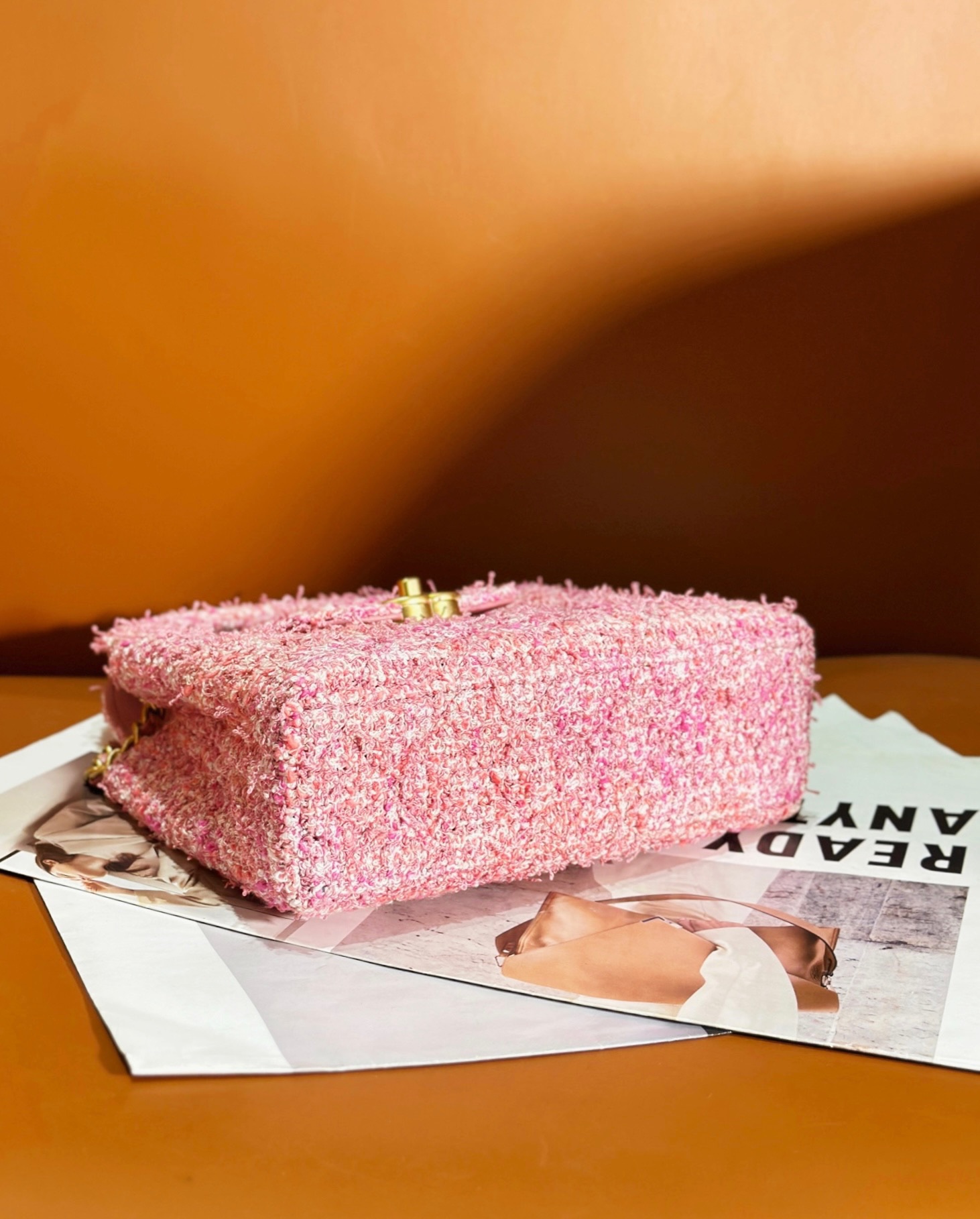 [Pre-order] กระเป๋า CHANEL Mini shopping Bag Chain ruder Tweed pink AS4416 หนังคุณภาพเกรดที่ดีที่สุด