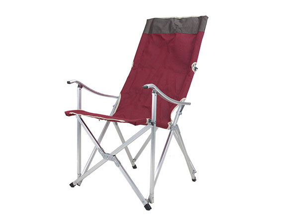 เก้าอี้สนามอลูมิเนียม เก้าอี้แค้มปิ้งพับเก็บได้สูง103ซม. ครีม