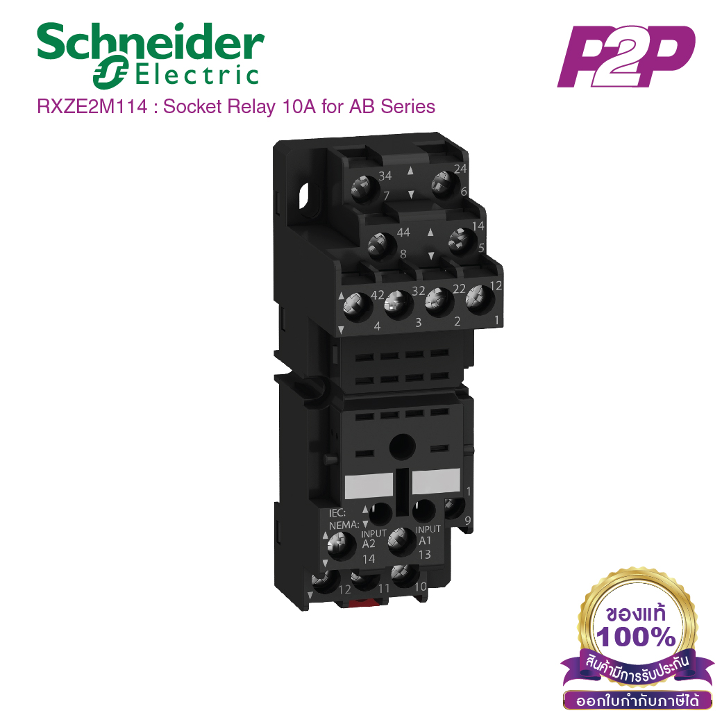 RXZE2M114 : สำหรับรีเลย์รุ่น RXM2AB** และ RXM4AB** - Schneider Electric - Relay Socket ซ็อกเก็ตรีเลย์ by pik2pak.com