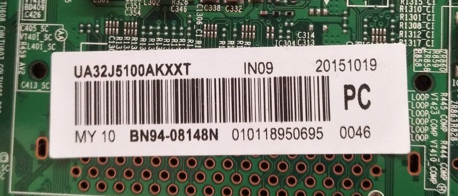 MAINBOARD SAMSUNG (เมนบอร์ด ซัมซุง)ของถอดพร้อมใช้งาน ใช้กับรุ่น UA32J5100AK พาร์ท BN94-08148N