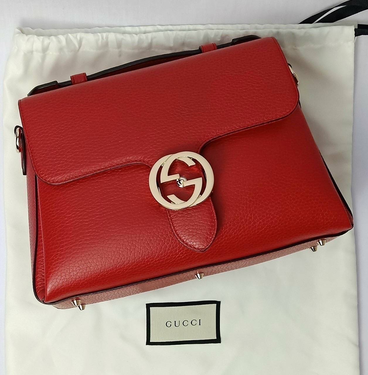 ❤️ แดง New GUCCI Interlocking Shoulder Bag
