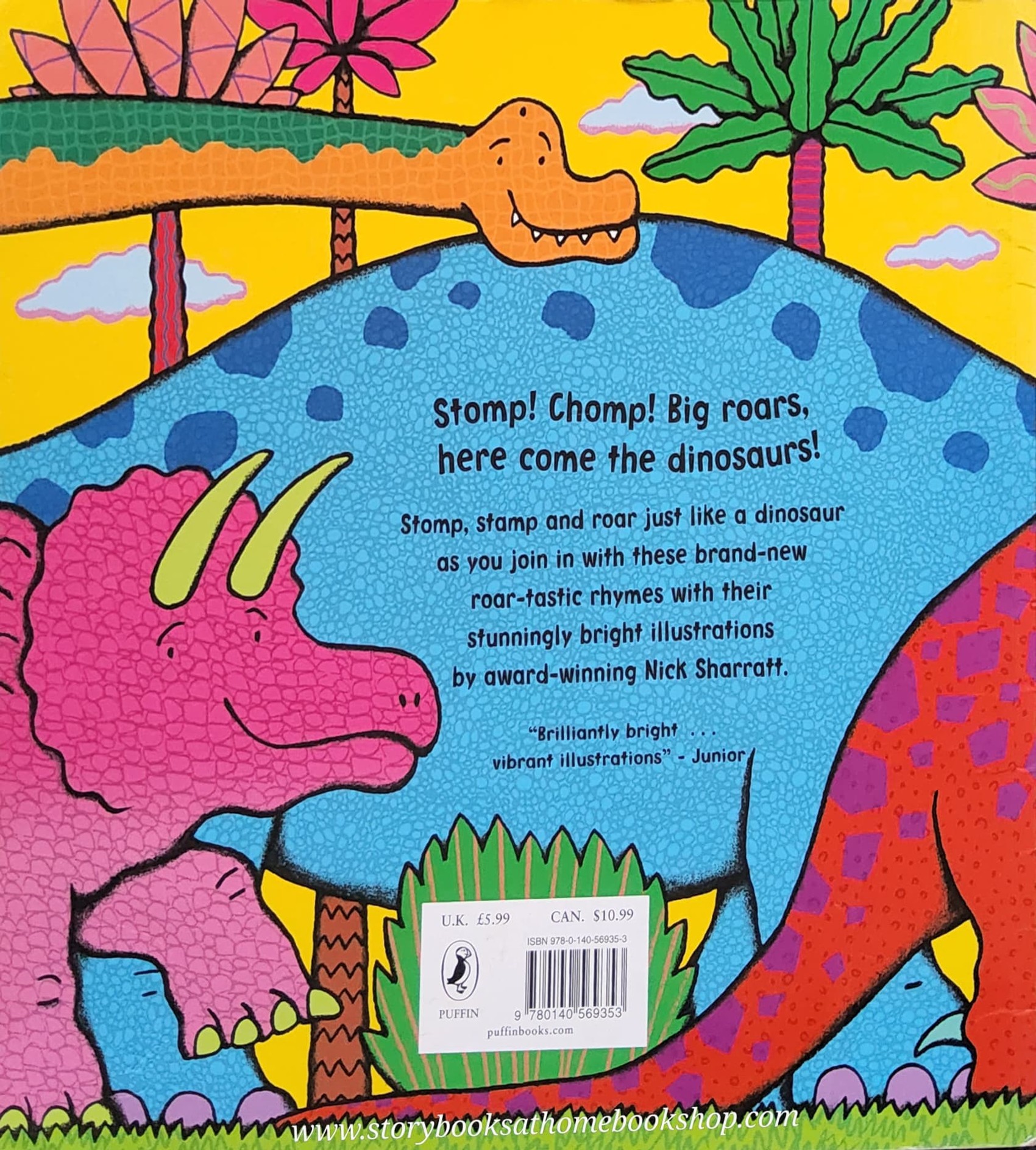 หนังสือนิทานปกอ่อน** 🍅🍅STOMP,CHOMP,BIG ROARS! HERE COME THE DINOSAURS!