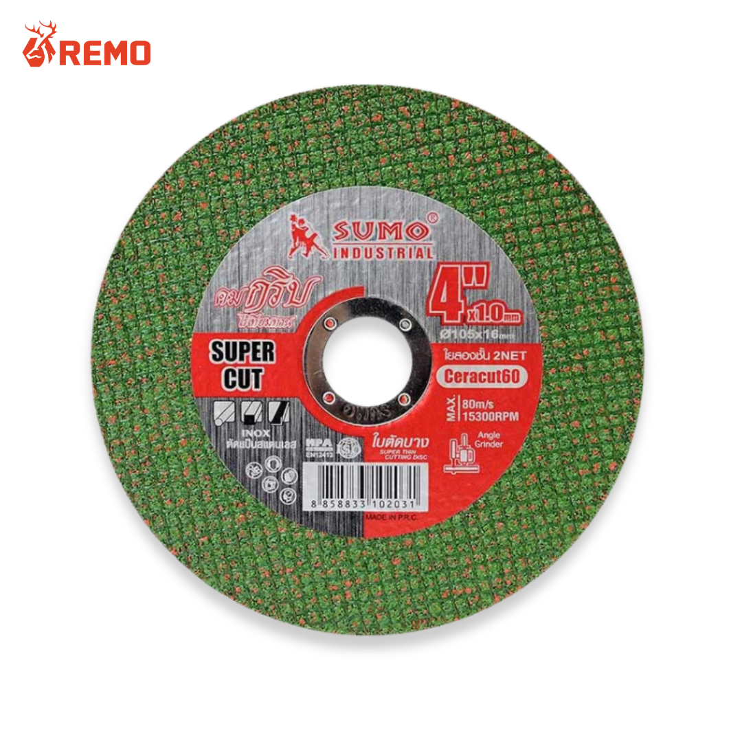 Sumo Super Cut ใบตัดสแตนเลส 4" x 1.0 mm. บรรจุ 50 ใบ / 400 ใบ (ลัง)