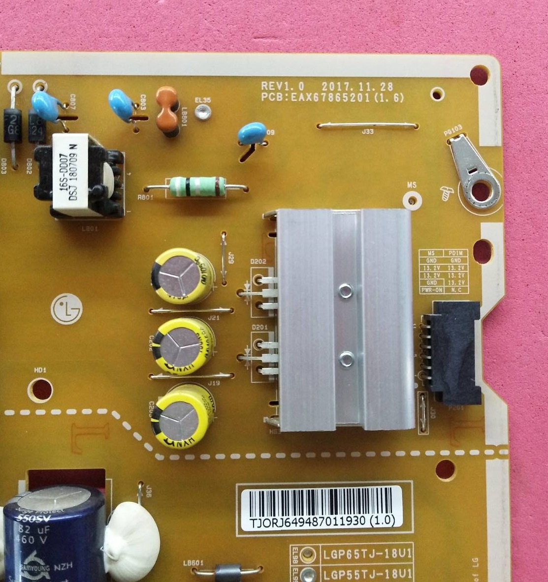 POWER SUPPLY LG (ซับพลาย แอลจี) อะไหล่แท้/ของถอด ใช้กับรุ่น 55UK6300PTE 55UK6300PTE55UK6320PTE 55UK6320PTE 55UU640C-TB 55UU660H-TBพาร์ท EAY64948701 EAX67865201