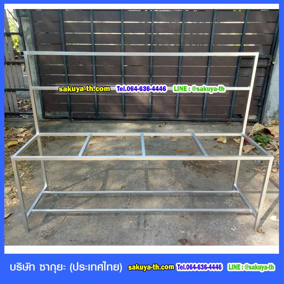 แท่นวางถังขยะ 60 ลิตร ขนาด 4 ช่อง มีแผงป้ายแผงหลัง