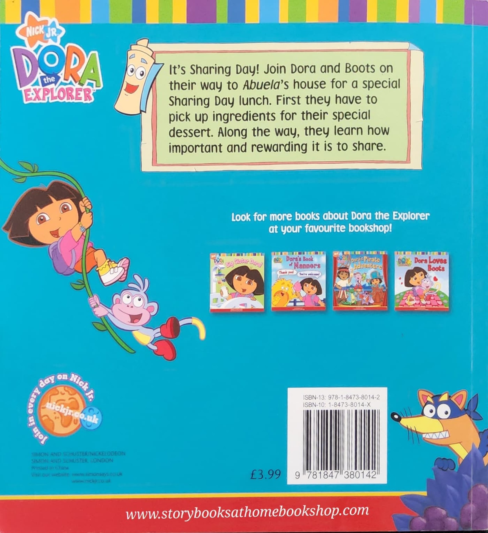 หนังสือนิทานปกอ่อน** 🍓🍓DORA THE EXPLORER: IT'S SHARING DAY!