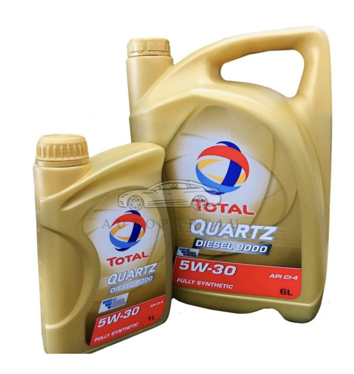 น้ำมันเครื่องสังเคราะห์แท้ 100% ระดับพรีเมียม (ดีเซล)Total Quartz Diesel 9000 5W-30 เซ็ท 6 ลิตรแถมฟรี 1ลิตร