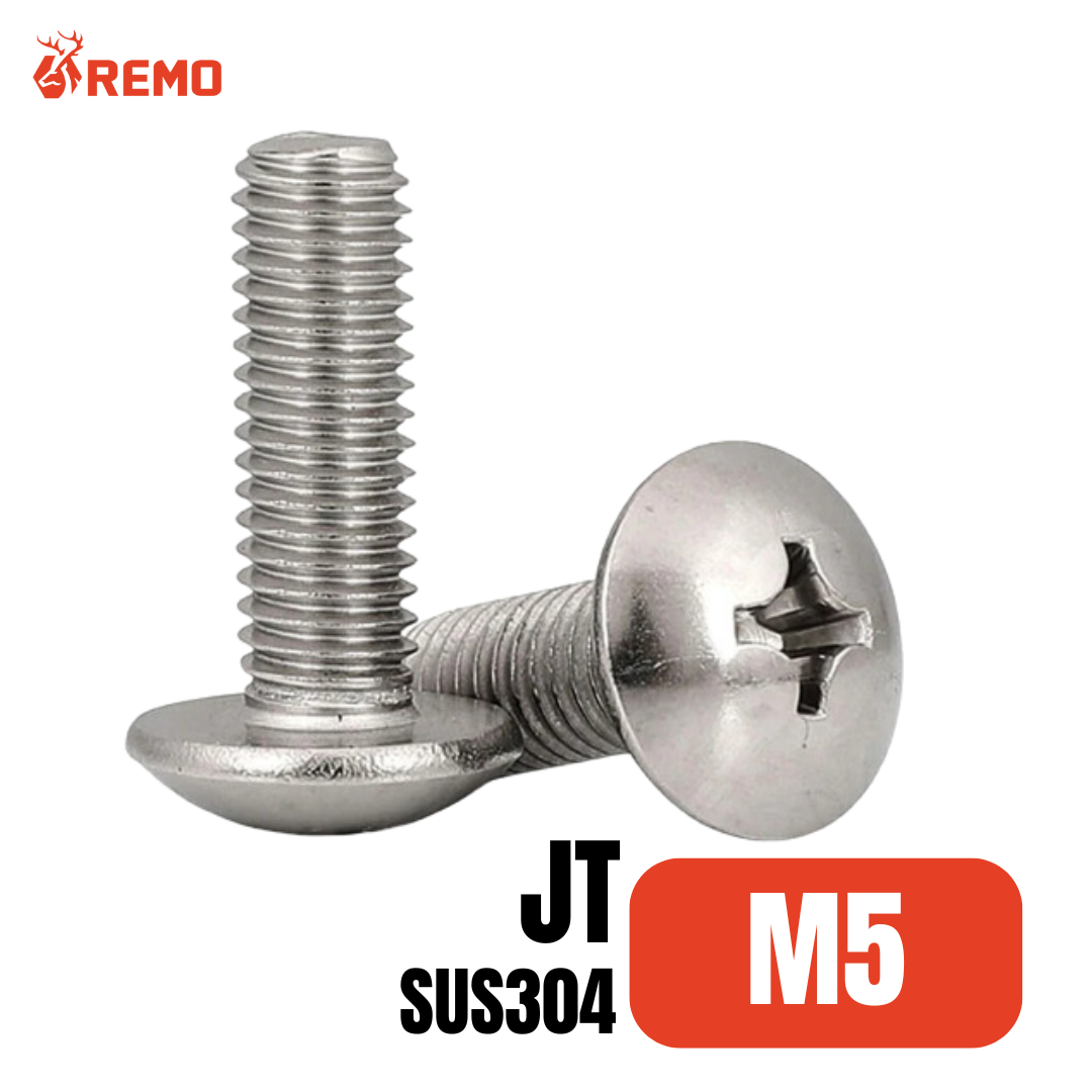 สกรูมิลหัวร่มสแตนเลส (JT) M5-0.80F(6mm - 75mm)