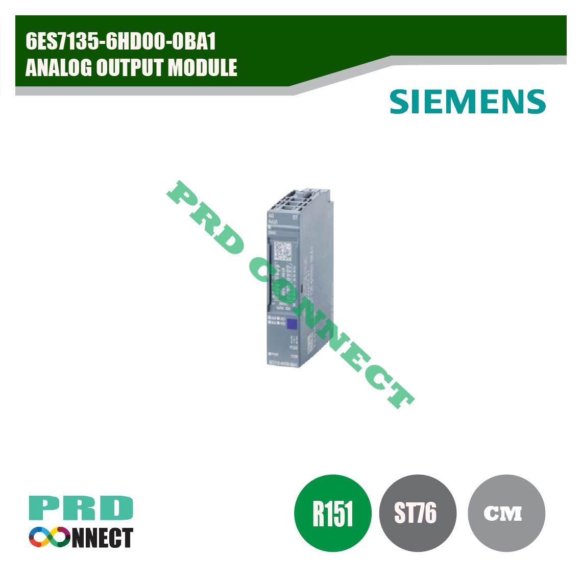 6ES7135-6HD00-0BA1, ANALOG OUTPUT MODULE, SIEMENS