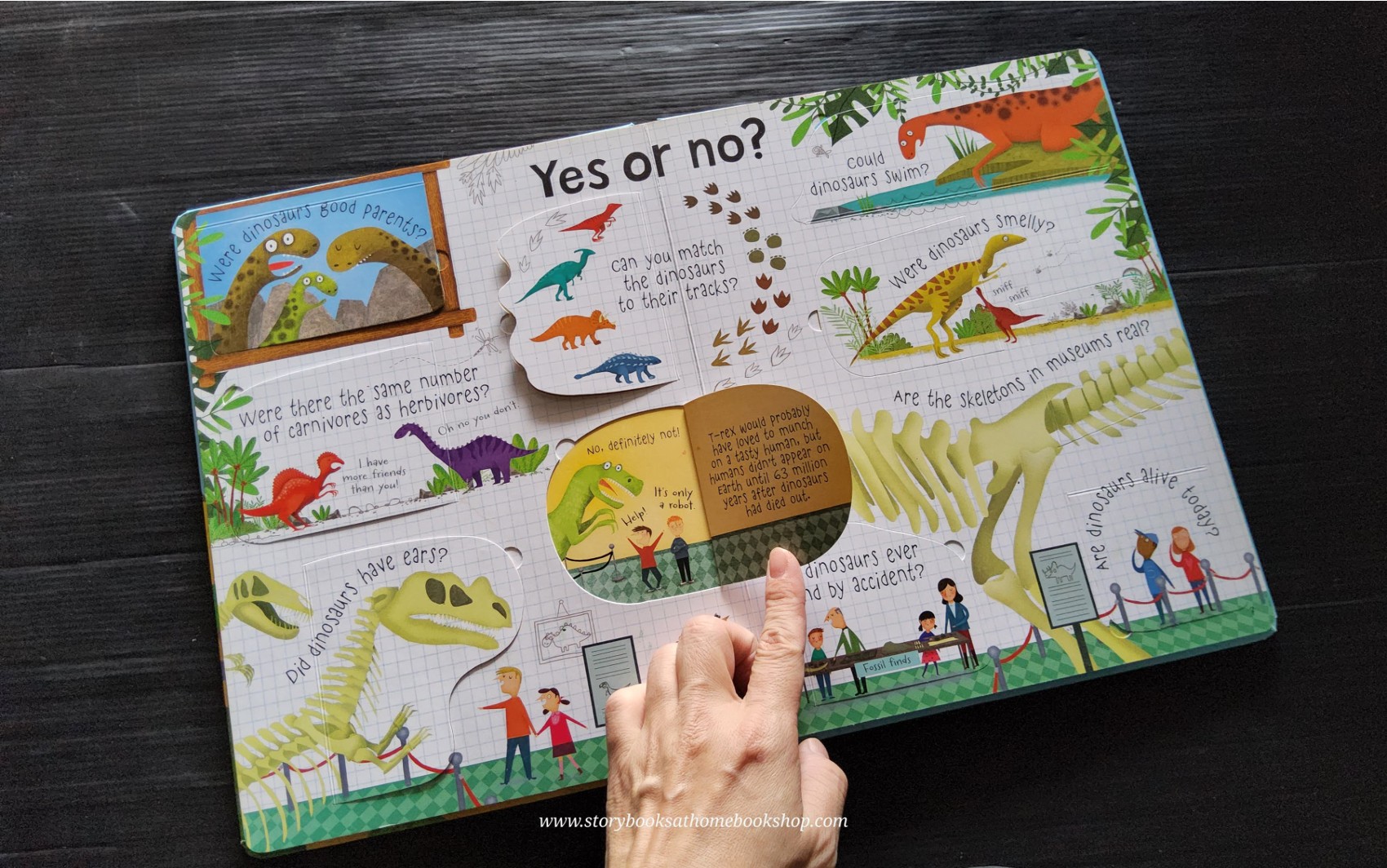 LIFT THE FLAP BOARD BOOK** 🍅🍓QUESTIONS AND ANSWERS ABOUT DINOSAURS