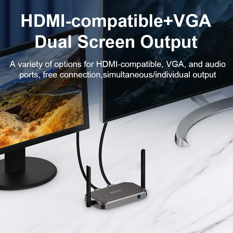 [ออกใบกำกับภาษีได้]พร้อมส่งจาก กทม Hagibis G9W Wireless HDMI Transmitter and Receiver, Wireless HDMI Extender Kits Wireless Display Dongle, Plug and Play