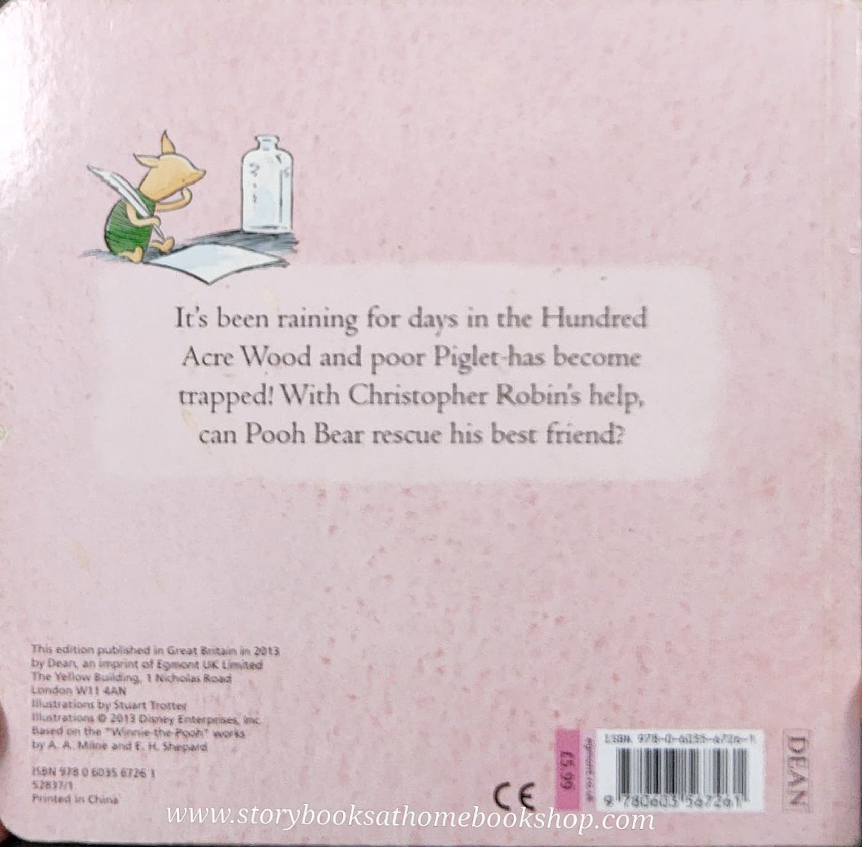 BOARD BOOK** ♥️WINNIE THE POOH STORYBOOK: PIGLET'S RAINY DAY