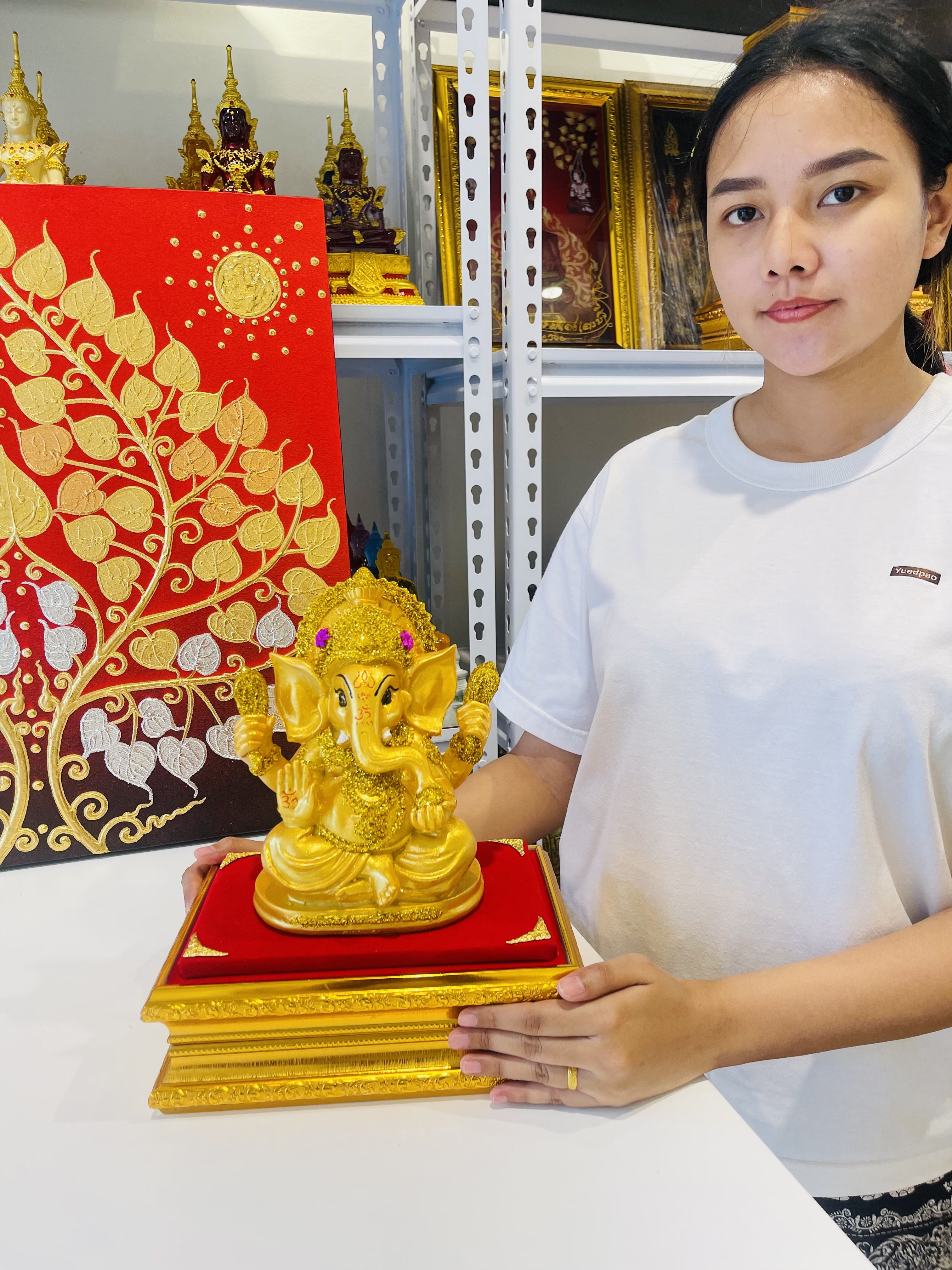 พระพิฒเนศ หน้าตัก 5 นิ้ว สีน้ำทอง