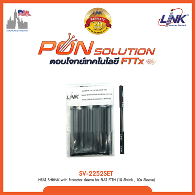 HEAT SHRINK with Protector sleeve for FLAT FTTH (10 Shrink , 10x Sleeve)