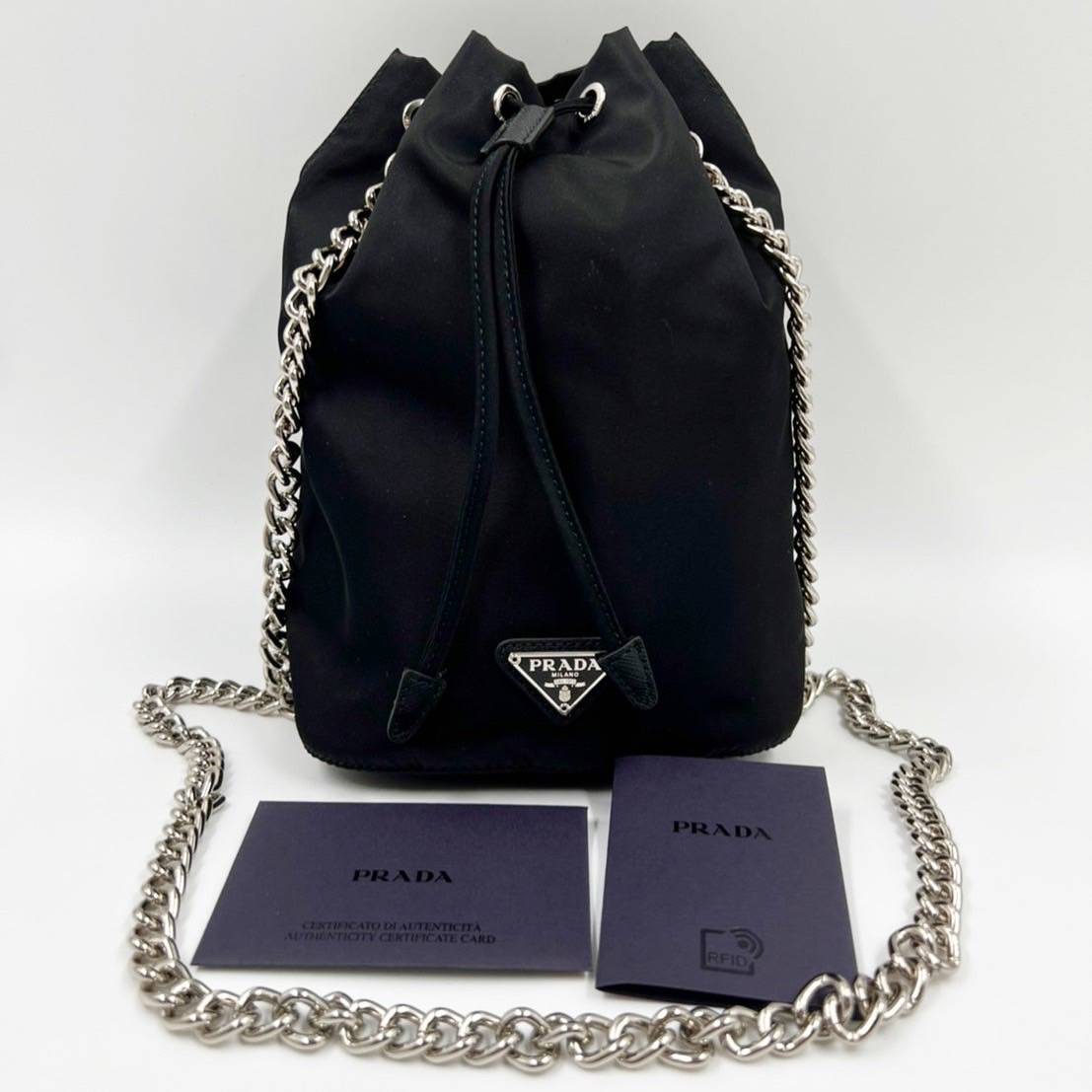 New Prada pouch nylon black