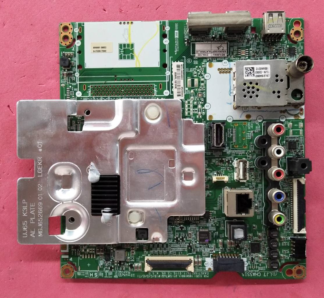 เมนบอร์ดทีวีแอลจี/อะไหล่ทีวีแอลจี(Mainboard TV LG) อะไหล่แท้/มืสองพร้อมใช้งาน ใช้กับรุ่น 65UK6100PTA.ATMWLJD T-CON 6870C-0750A