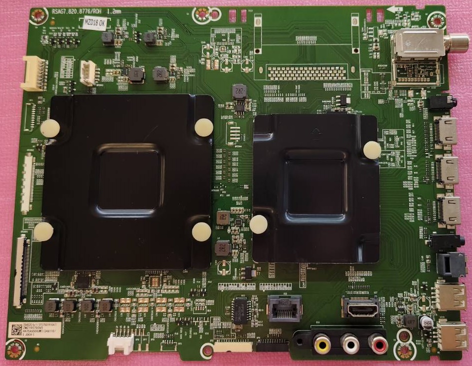 เมนบอร์ดทีวีไฮเซน HISENSE อะไหล่มือสองพร้อมใช้งาน รุ่น75B7500UW พาร์ทRSAG7.820.8776/ROH ใช้เวอร์ทีบาร์ HV750QUB-N9D