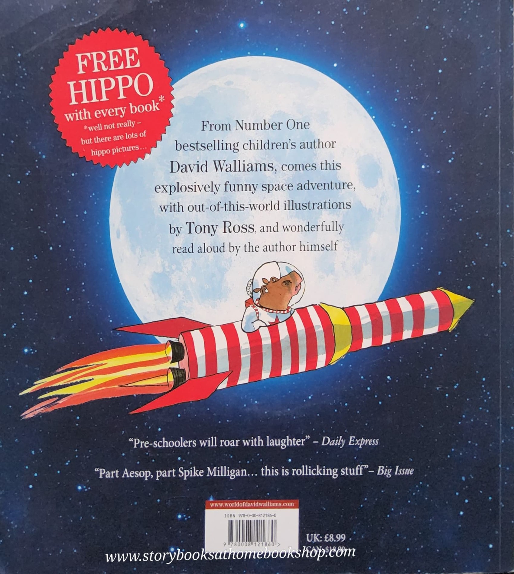 หนังสือนิทานปกอ่อน** 🍅🍓THE FIRST HIPPO ON THE MOON BY DAVID WALLIAMS with CD