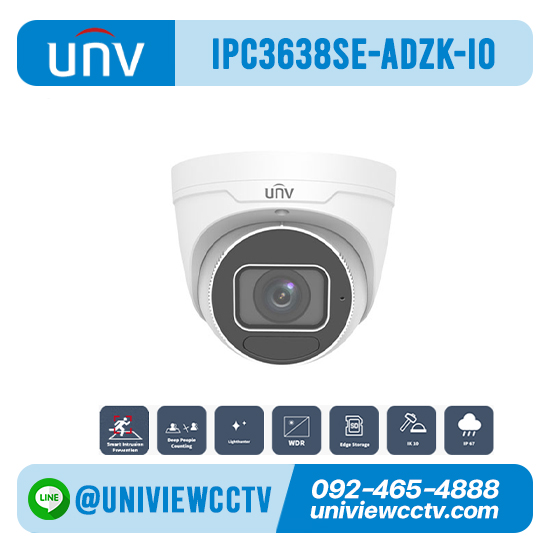 กล้องวงจรปิด UNIVIEW รุ่น IPC3638SE-ADZK-I0 ความละเอียด 8 ล้านพิกเซล