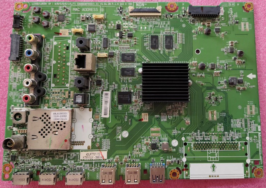 เมนบอร์ดทีวีแอลจี LG อะไหล่แท้#ของถอดจากเครื่อง ใช้กับรุ่น43UF770T 49UF770T 55UF770T