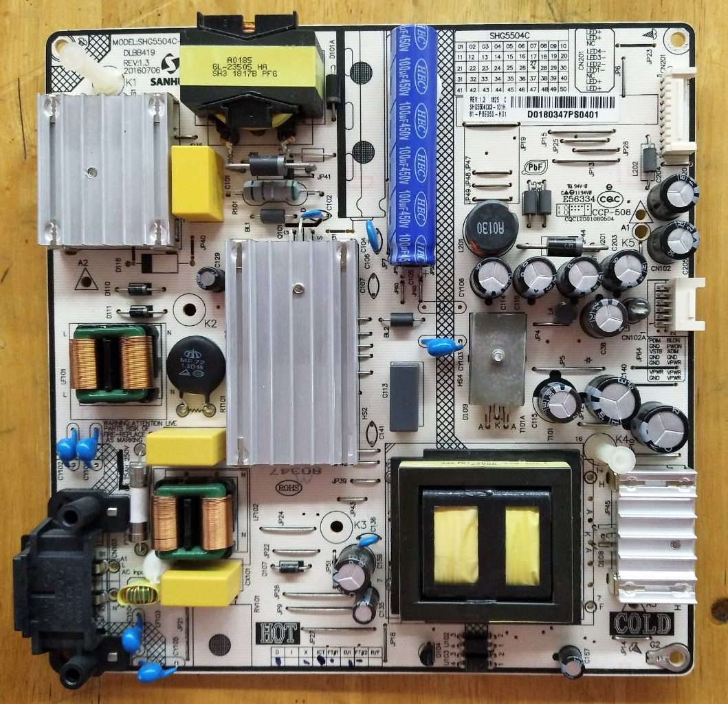 POWER SUPPLY ACONATIC (ซับพลายอะโคเนติค) อะไหล่แท้/ของถอด รุ่น 55UR542AN :SHG5504C-101H