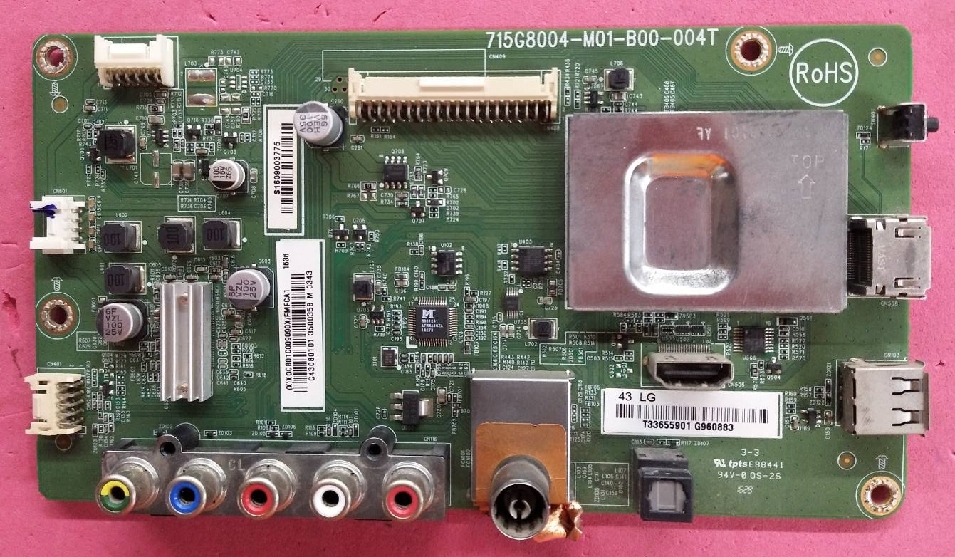 เมนบอร์ดทีวี แอลจี(LG) ของแท้ถอดจากเครื่อง รุ่น43LH500T พาร์ท715G8004-M01-B001-004TT-CON T430HVN01.0