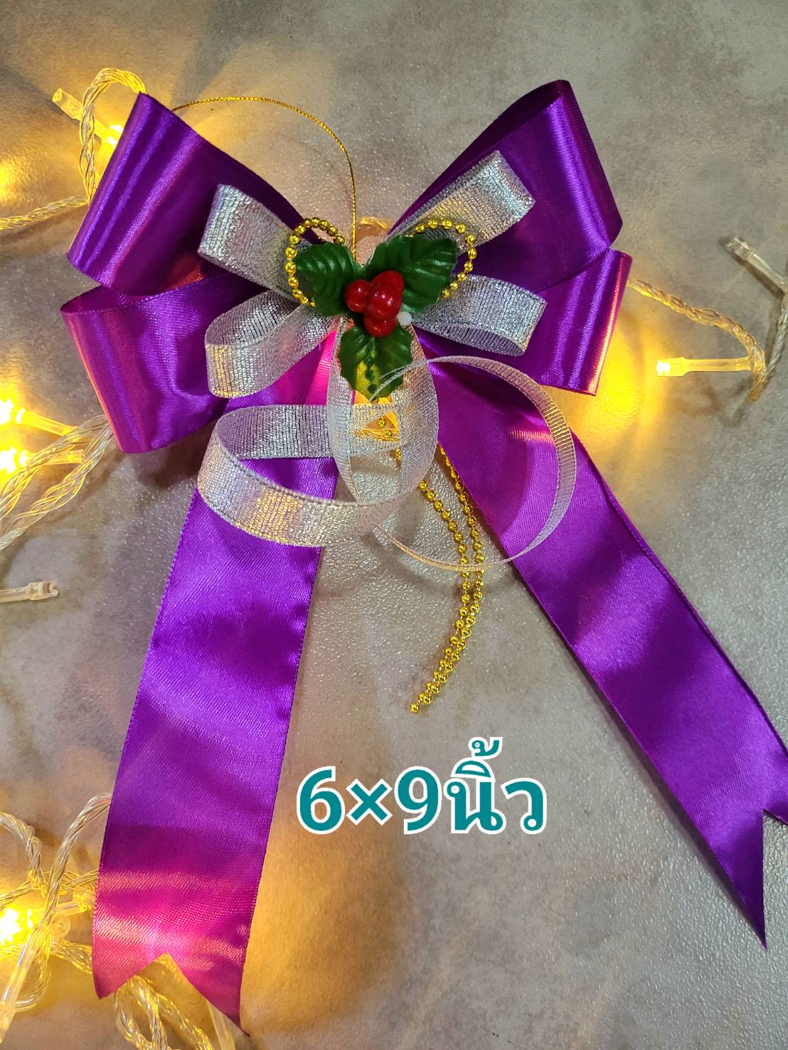 โบว์คริสต์มาสประดับ ขนาด 6*9 นิ้ว/โหล