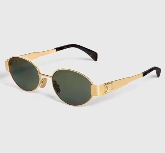 [Pre-order] แว่นลิซ่า CELINE TRIOMPHE METAL 01 SUNGLASSES IN METAL GOLD / GREEN งานเกรด vip งานคุณดีที่สุด