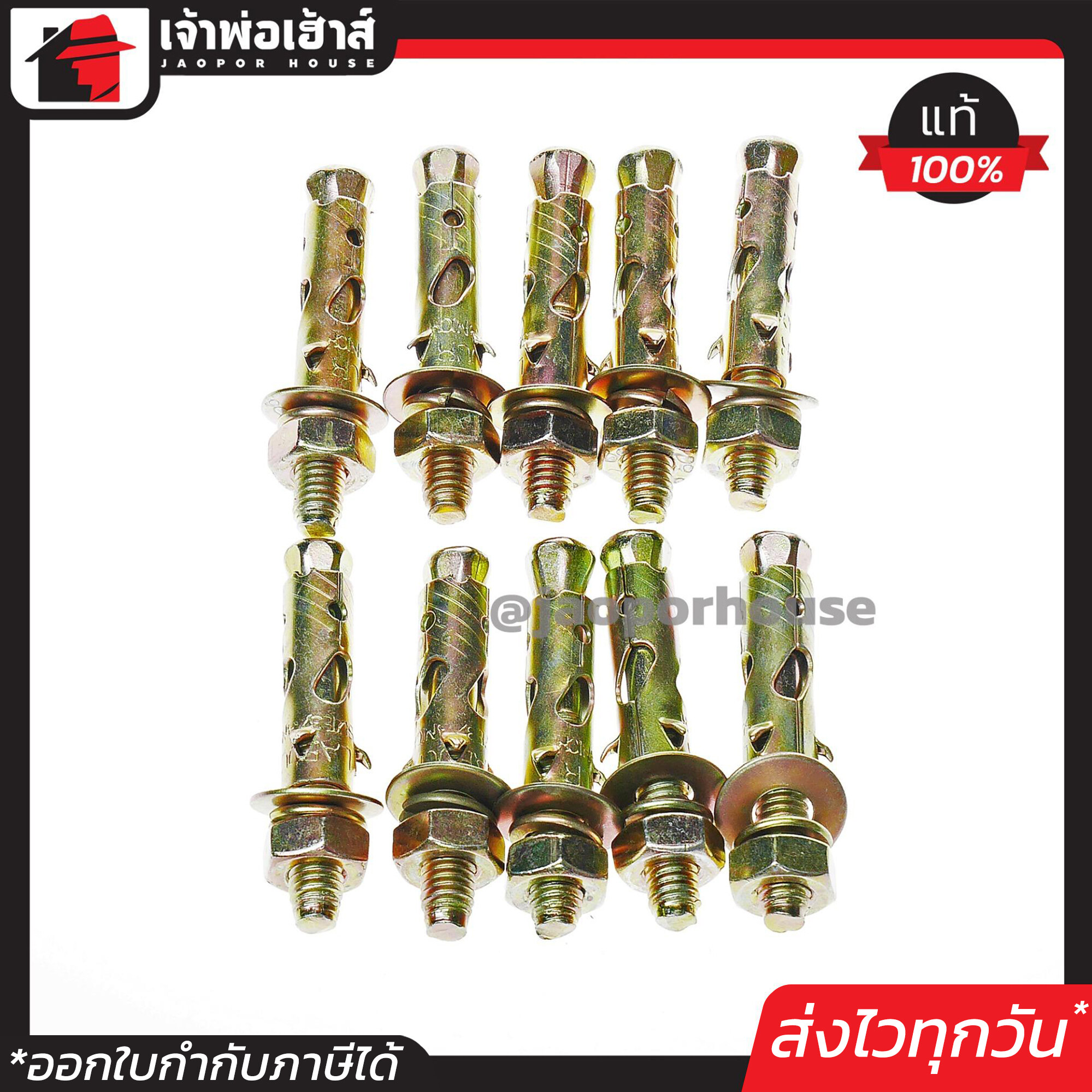 พุกเหล็ก พุ๊กเหล็ก 3/8 นิ้ว (3หุน) แพ็ค 1-65 ชิ้น พุก พุ๊ก ปุ๊ก ปุ๊กเหล็ก น็อตฝังคอนกรีต Labour D54-02