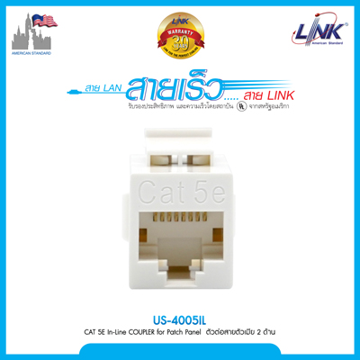 CAT 5E In-Line COUPLER for Patch Panel ตัวต่อสายตัวเมีย 2 ด้าน , ใส่ Patch Panel ได้