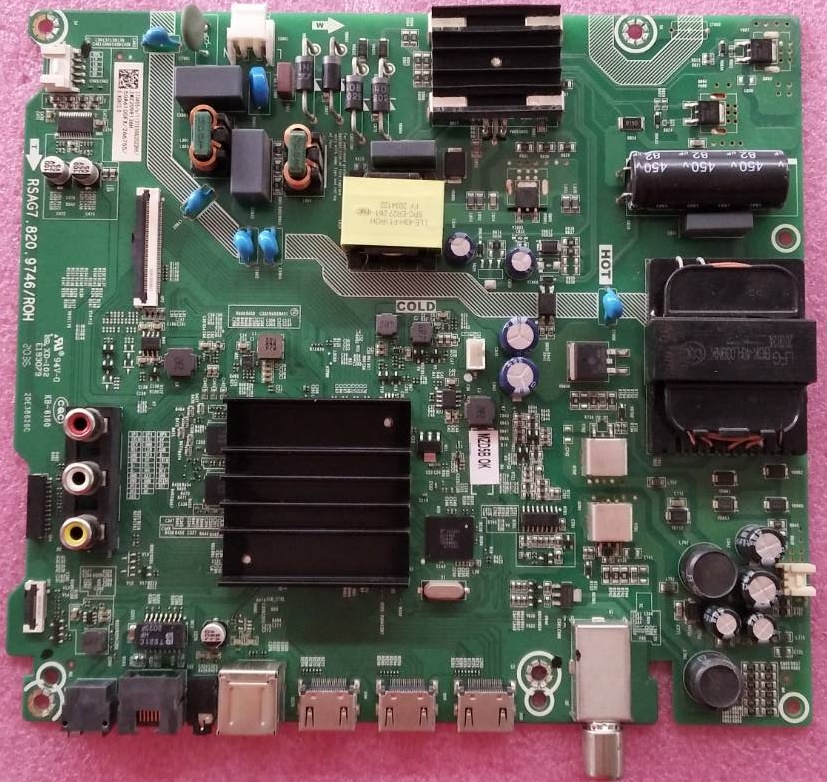 วันบอร์ดทีวีไฮเซน HISENSE ของแท้มือสองถอดจากเครื่อง รุ่น 50A7100F 50E6F พาร์ทRSAG7.820.9746/ROH ทีบาร์ CV500U2-T01 เวอร์ชั่น T-CON CV500U2-T01-CB-1