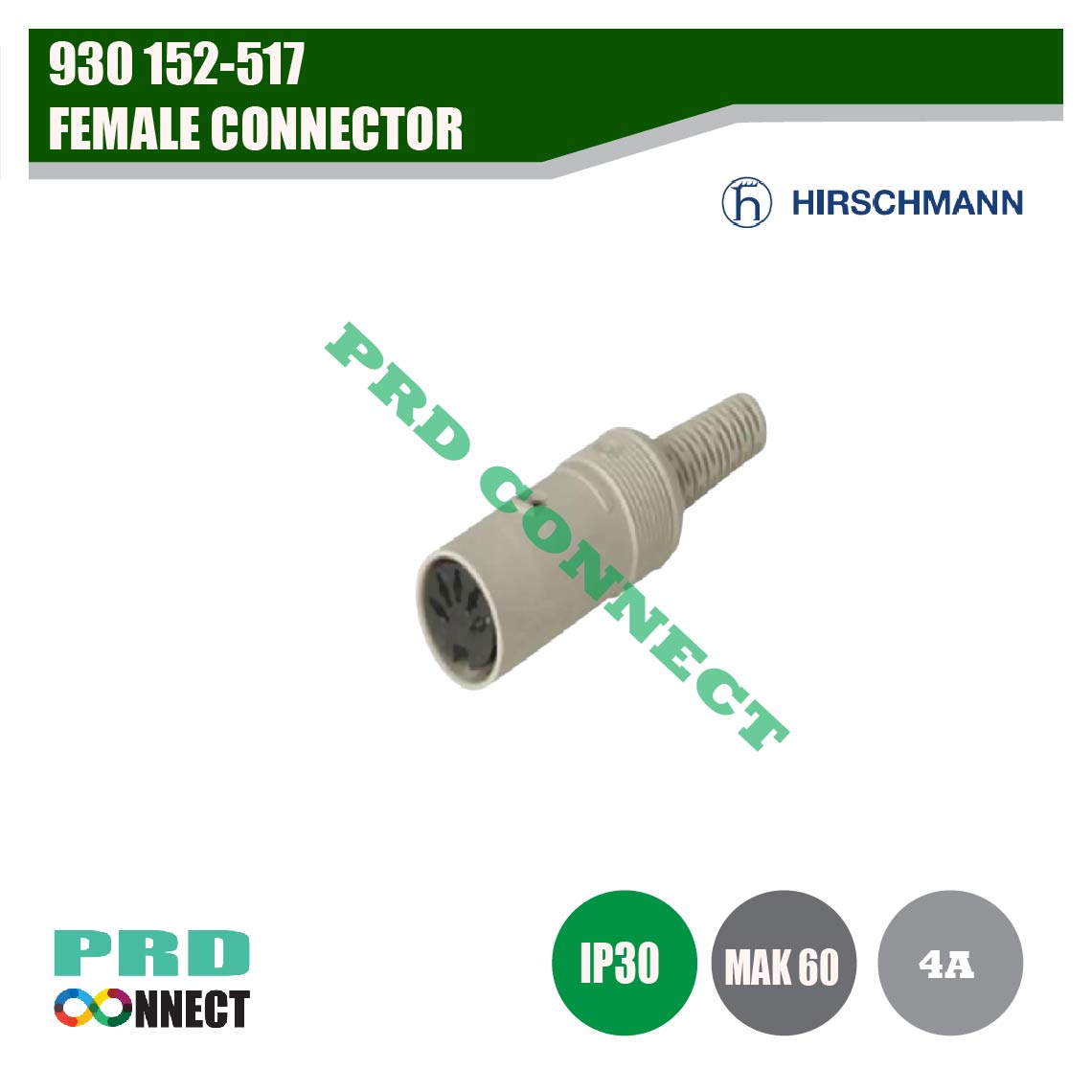 930 152-517, FEMALE CONNECTOR, HIRSCHMANN