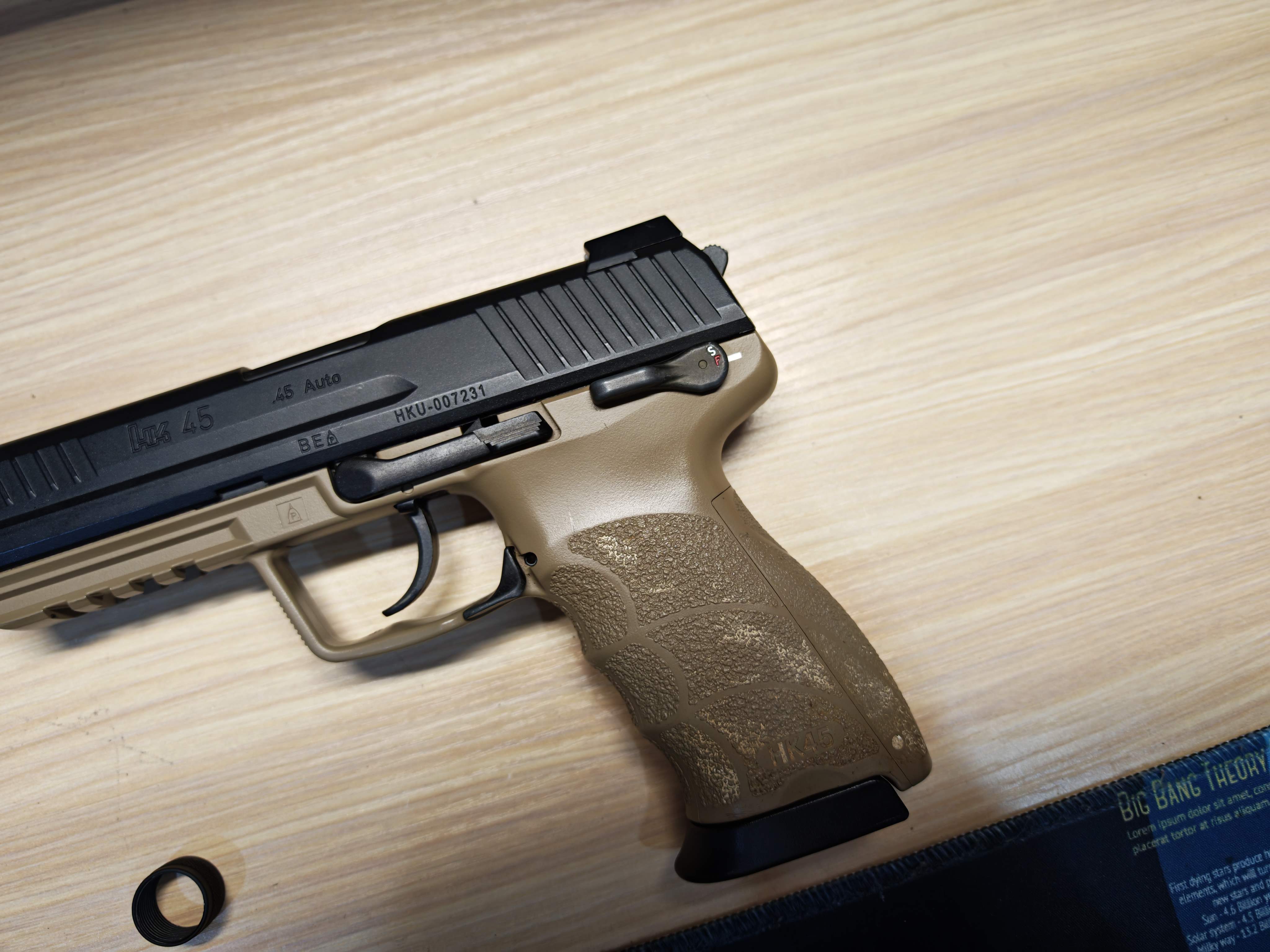 Tokyo Marui HK45 Tactical Two Tone + เก็บเสียง GBB BB Gun บีบีกัน แบบแก๊ส ปืนอัดลม มือสอง Airsoft Gun