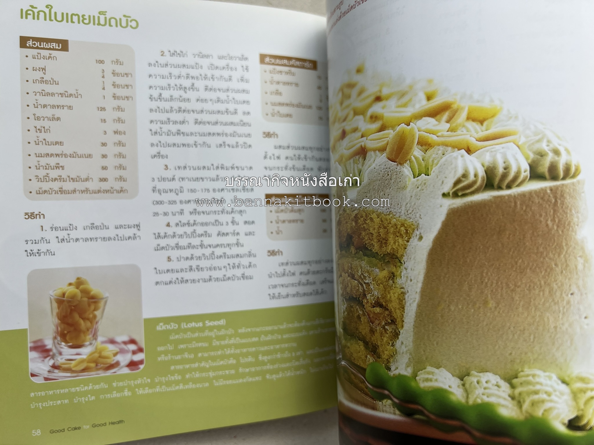 สูตรเค้กดีมีประโยชน์ 60 สูตร (Good Cake for Good Health) โดย : วนิดา คุ้มอนุวงศ์ และนิลุบล เรืองทอง.