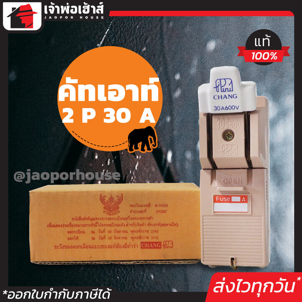 คัตเอาท์ CHANG 2P30A มีฉนวนป้องกันไฟฟ้า ทนความร้อนสูง คัทเอาท์ คัตเอาท์ไฟฟ้า คัทเอาท์ตัดไฟ