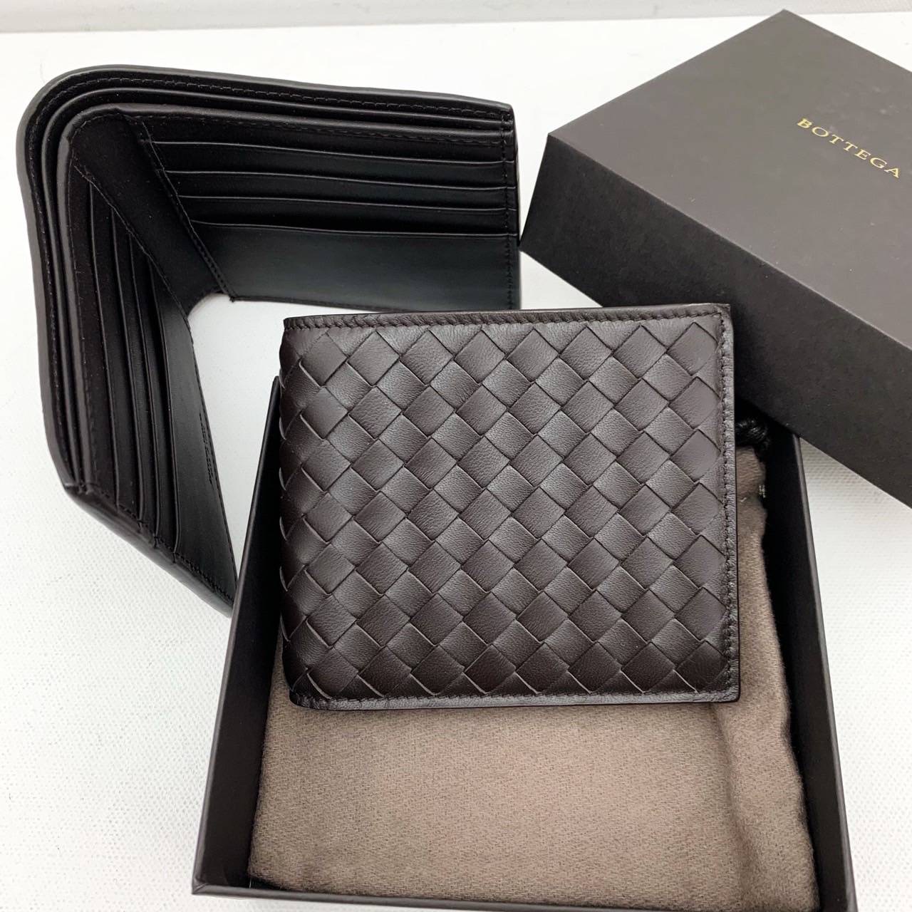 New Bottega veneta wallet 8 cards Espresso อุปกรณ์ ถุงผ้า การ์ด กล่องscreen bottega (ถุงผ้าสีขาว)