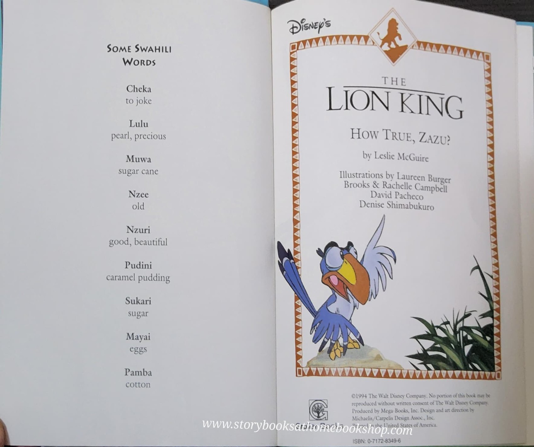 หนังสือนิทานปกแข็ง** 🍅🍅DISNEY'S THE LION KING HOW TRU,ZAZU