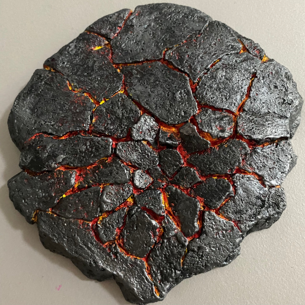 GK002ฉากพื้นหิน (มีไฟ) ไดโมราม่า ฐานวางโมเดล ฟิกเกอร์ งานฉาก งานเรซิ่น GK Resin Diorama ground Model Figure