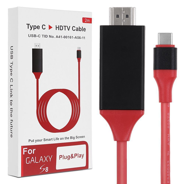สาย HDTV Type C to HDMI 4K (แดง)