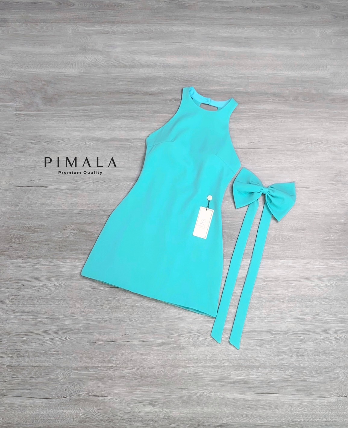 เดรส+เข็มกลัดโบว์ เดรสแขนกุดทรงเรียบๆแต่น่ารักมากกก