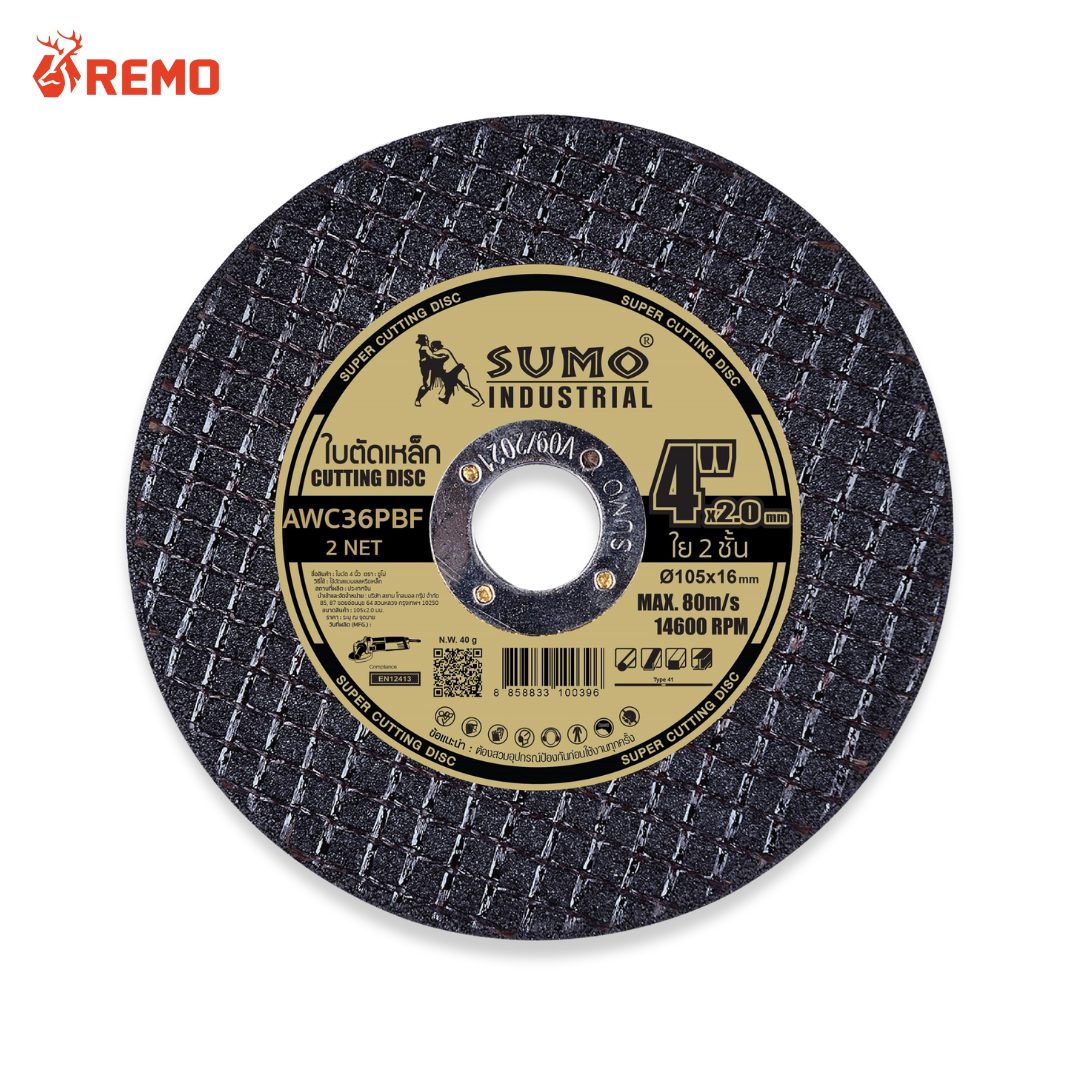 Sumo Fast Cut ใบตัดสแตนเลส 4" x 1.0 mm. บรรจุ 50 ใบ / 400 ใบ (ลัง)