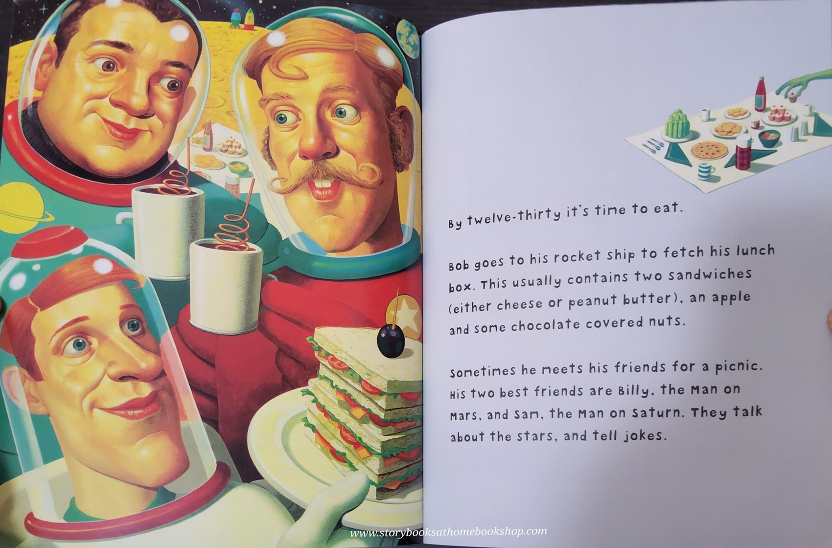 หนังสือนิทานปกอ่อน** 🍅🍅MAN ON THE MOON (A DAY IN THE LIFE OF BOB) BY SIMON BARTRAM