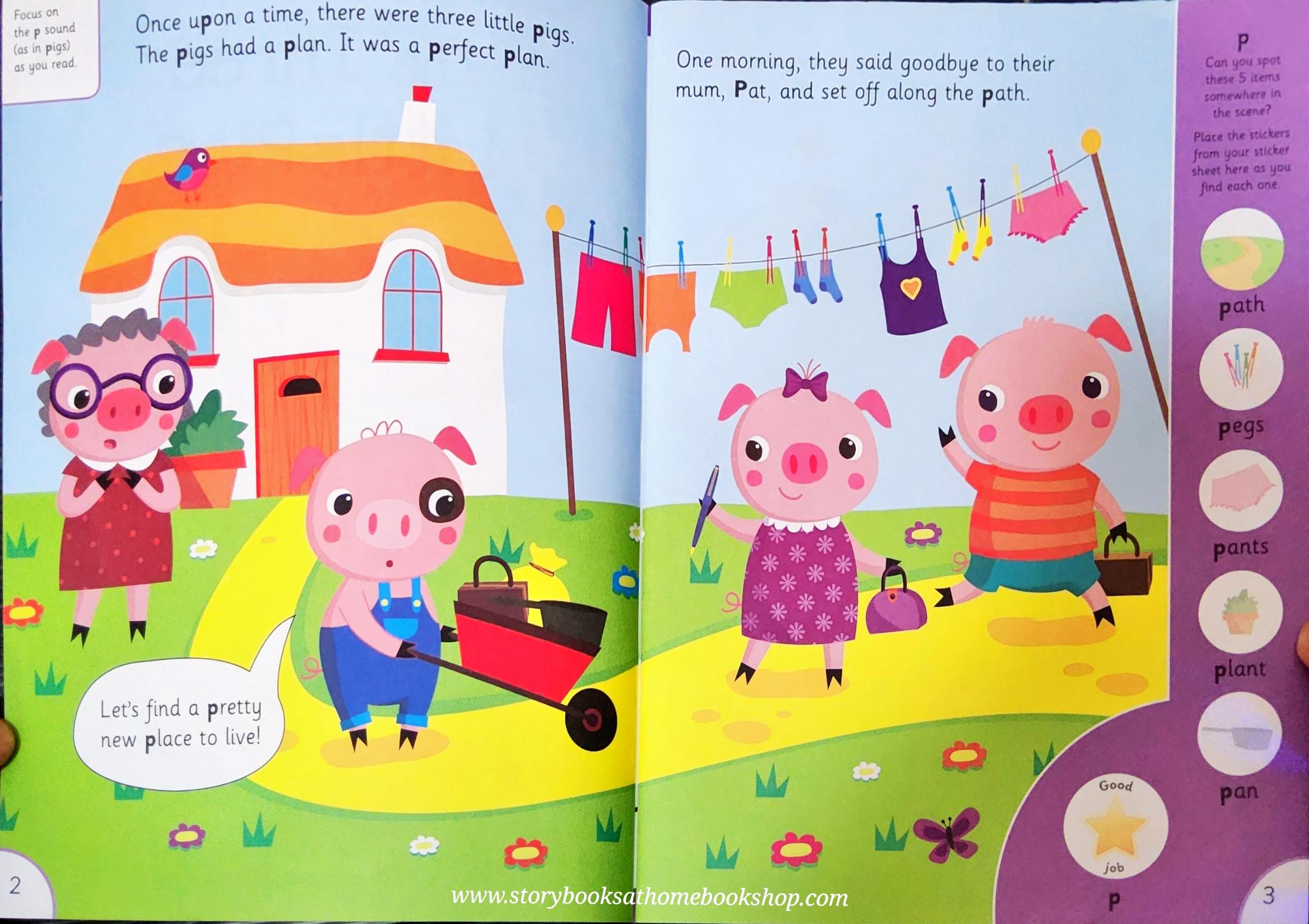 หนังสือนิทานปกอ่อน ** 🍅🍓THE THREE LITTLE PIGS :PHONIC READERS AGE 4-6 LEVEL1
