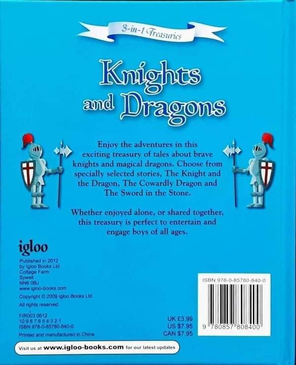 หนังสือนิทานปกแข็ง** 🍅🍅3 in 1 Treasuries:Knights and Dragons