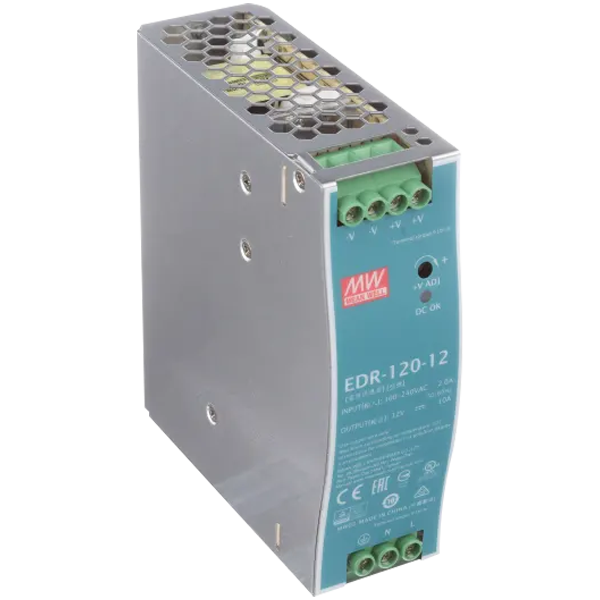 EDR-120-12 : Switching power supply 120W 12VDC 10A DIN Rail ติดราง - Meanwell - พาวเวอร์ซัพพลาย by pik2pak.com