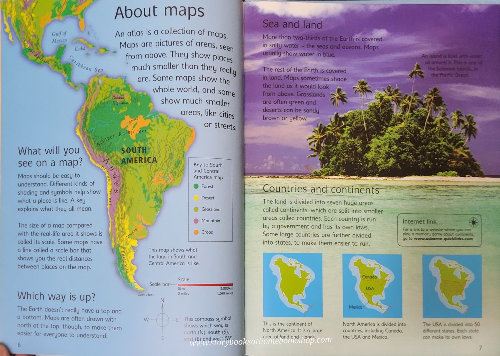 KNOWLEDGE BOOK** ♥️THE USBORNE INTERNET-LINKED: FIRST ATLAS