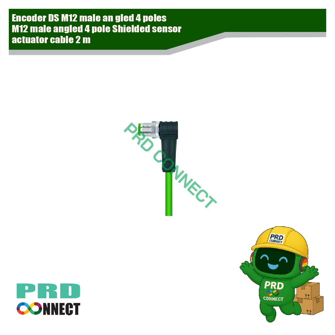 Encoder DS M12 male an gled 4 poles/M12 male angled 4 pole Shielded sensor actuator cable 2 m