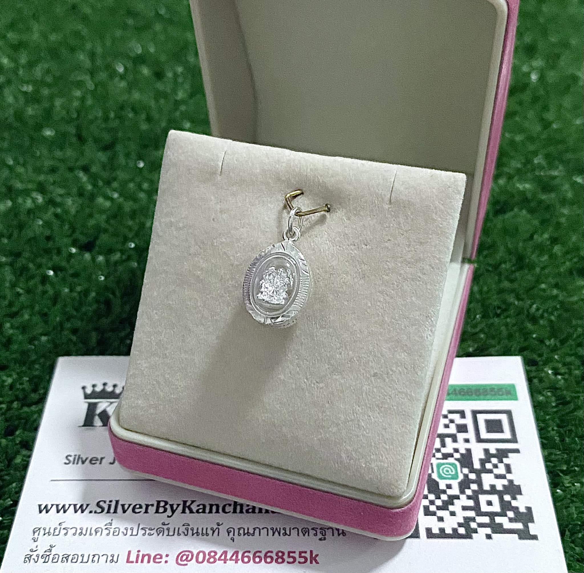 จี้เงินแท้ พระพิฆเนศ กว้าง 9 มิล