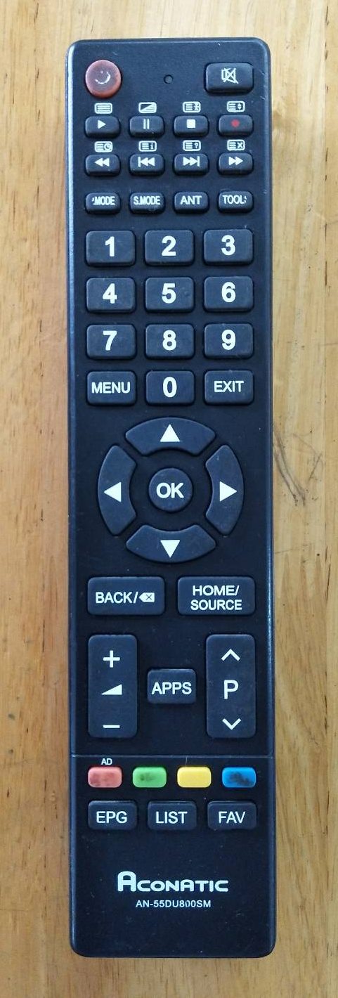 รีโมทสมาร์ททีวี ACONATIC (อะโคเนติค) ของแท้มือสองมากับเครื่อง รุ่นAN-55DU800SM