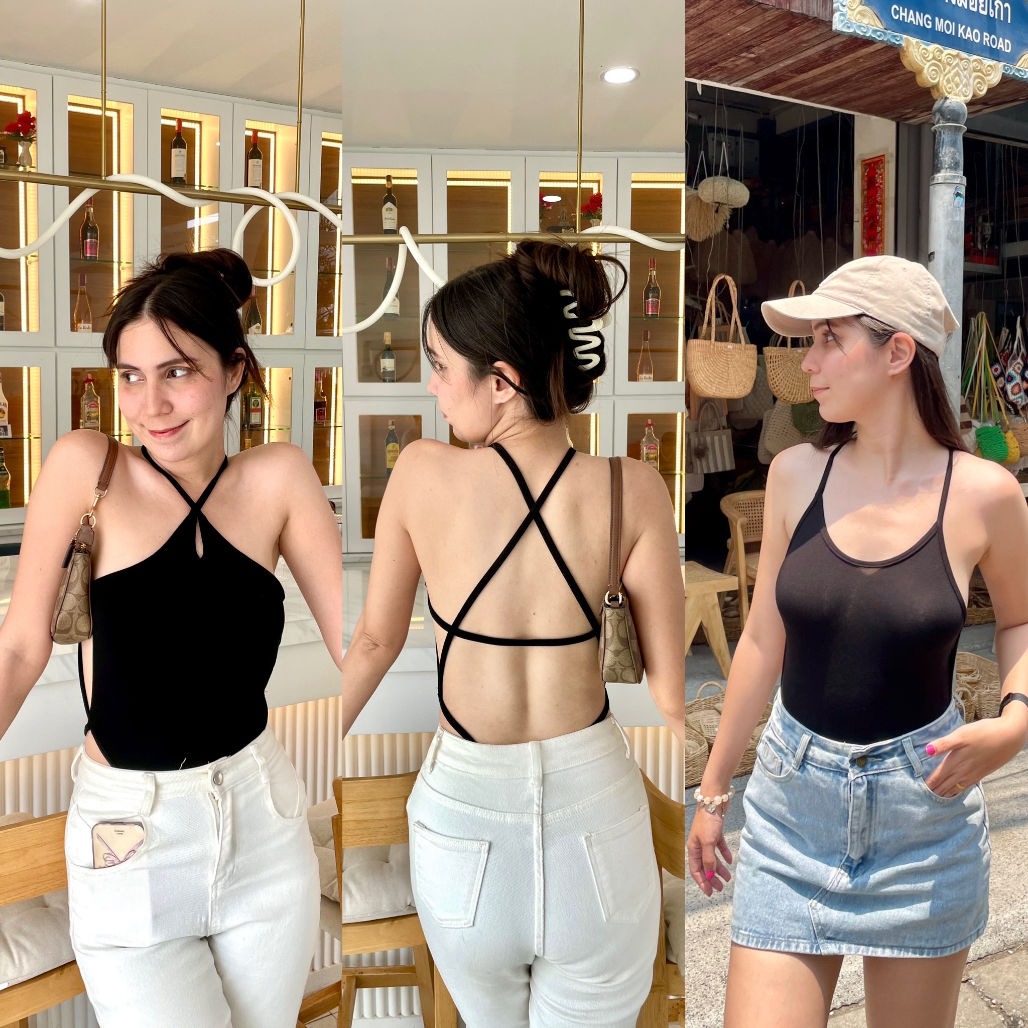 🖤Ray Bodysuit🖤 บอดี้สูทเว้าหลัง 2 แบบ งานฮิตมาก มีกระดุมแป้ก ถอดใส่สบาย
